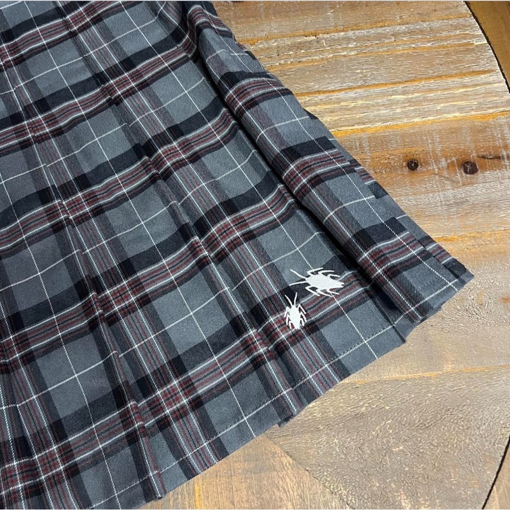 Beetlejuice Licensed Plaid Pleated Mini Skirt NWT‎ Gothic Y2K Large - Picture 2 of 7